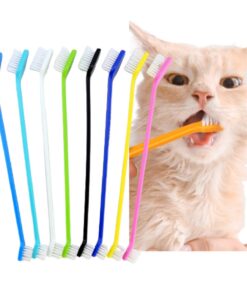 2 adet kedi köpek çift taraflı diş fırçası yavru ve yetişkinler için pet diş sağlığı koruma