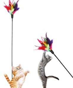 Zilli tüylü esnek kedi oltası 50 cm