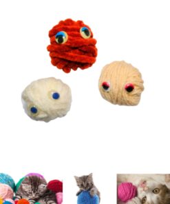 Yumak top kedi oyuncağı 3 adet maskot oyuncak seti