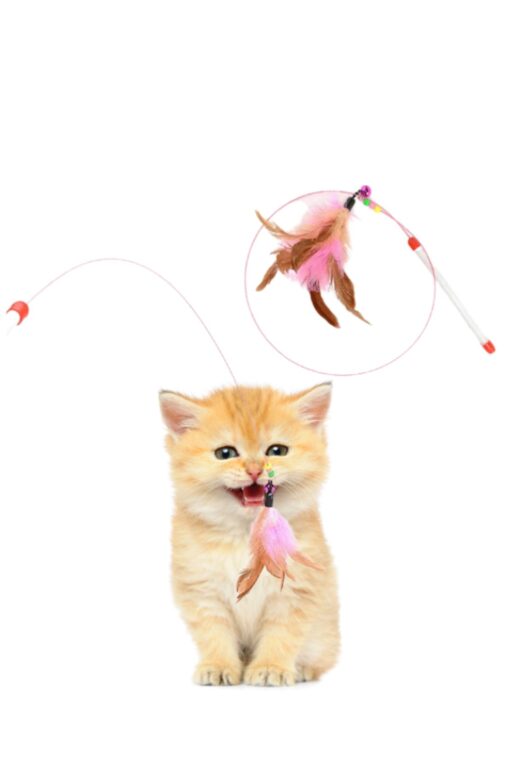 tüylü zilli kedi oltası 90 cm