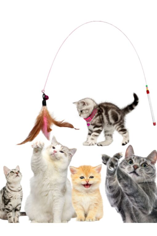 tüylü zilli kedi oltası 90 cm - Görsel 3