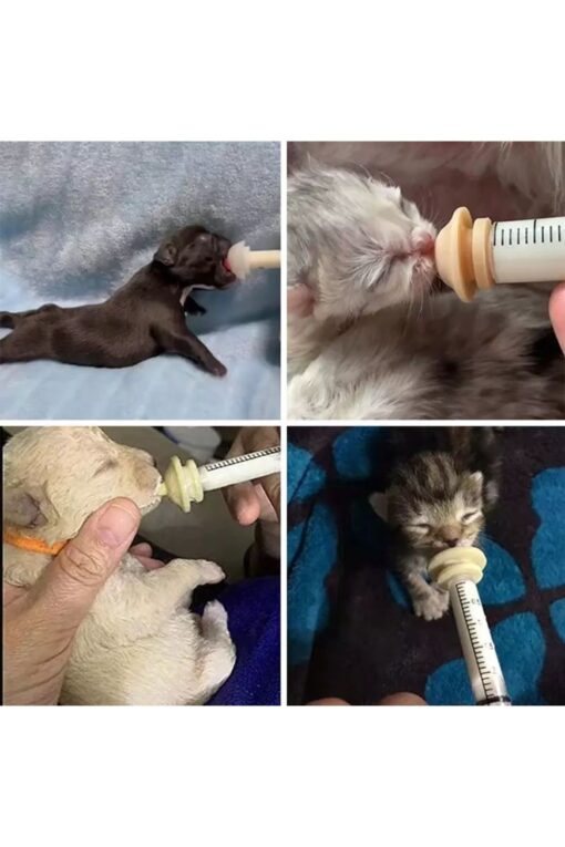 Evcil Hayvan Mini Silikon Meme Yavru Kedi Köpek Hamster Emzik Biberon 1 Adet - Görsel 7